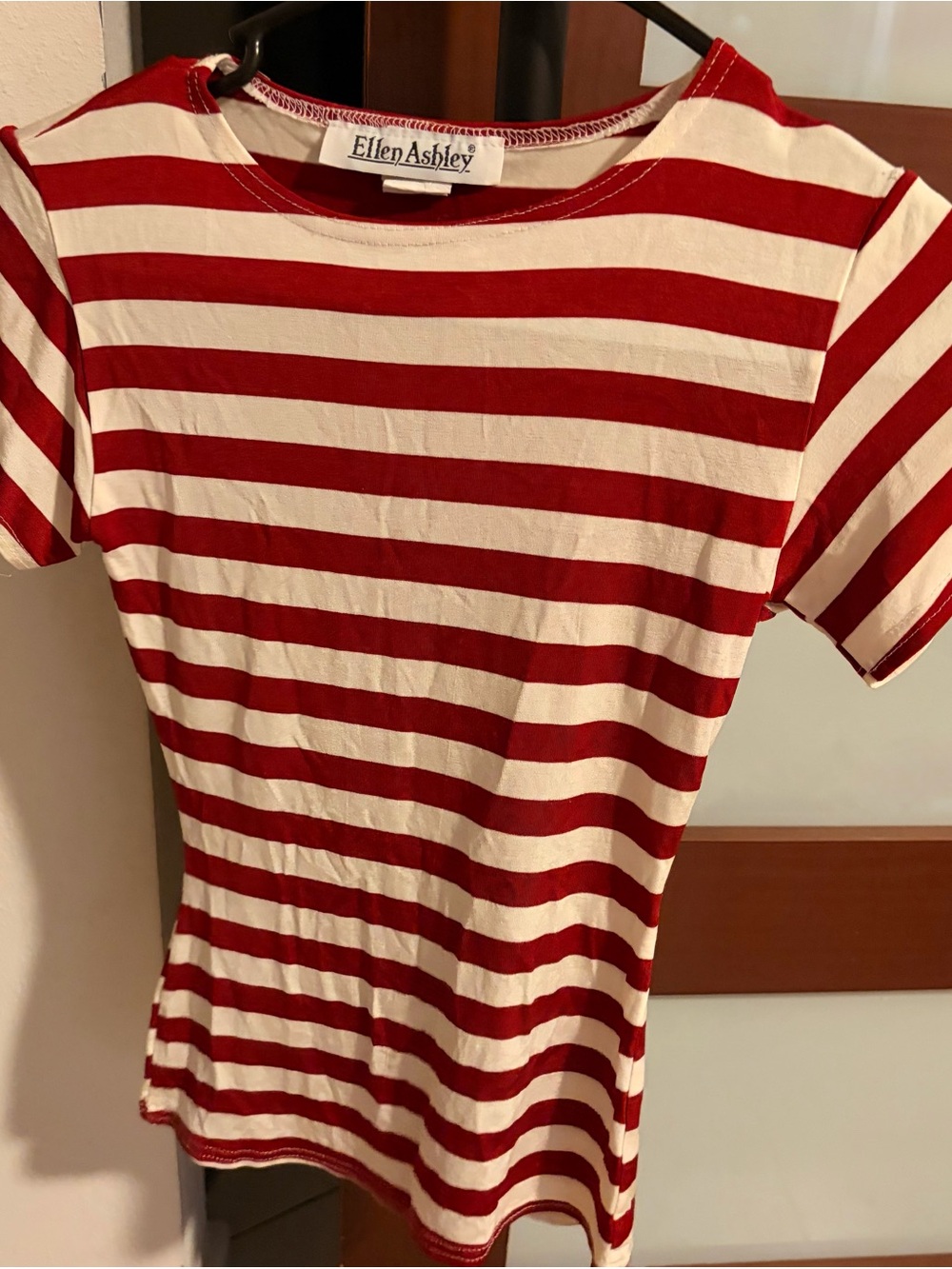 Vintage Ellen Ashley Red & White Stripe Crewneck Top